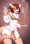  2022 5_fingers anthro begonia-z breasts brown_hair clothed clothing digital_media_(artwork) eyebrows eyelashes female fingers hair hi_res smile solo 