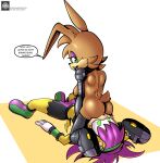  anthro archie_comics breasts brown_body brown_fur bunnie_rabbot butt clothed clothed_sex clothing cybernetics cyborg duo facesitting female female/female female_on_top fours_(artist) fur green_eyes hair herpestid hi_res lagomorph leporid looking_at_another looking_at_partner machine mammal mina_mongoose mongoose on_top purple_hair rabbit sega sex shaded side_boob soft_shading sonic_the_hedgehog_(archie) sonic_the_hedgehog_(comics) sonic_the_hedgehog_(series) yellow_body yellow_fur 