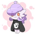  2022 :3 ahoge blush blush_stickers chibi eye_through_hair female gardevoir hair humanoid lavenderaraliya lavy_(lavenderaraliya) long_hair nintendo not_furry orange_eyes oversized_sweater pok&eacute;mon pok&eacute;mon_(species) purple_hair solo translucent translucent_hair video_games 