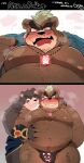  anthro ashigara belly blush bulge clothing duo groping_belly groping_from_behind hairy hi_res hyaku_(artist) hypnosis lifewonders male male/male mammal mind_control musclegut navel nipples pecs pendant thong tokyo_afterschool_summoners underwear ursid video_games 