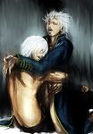  artist_request closed_eyes clothed_sex dante_(devil_may_cry) devil_may_cry hug implied_anal implied_sex incest male_focus multiple_boys open_mouth partially_undressed pubic_hair vergil white_hair yaoi 