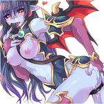  artist_request astaroth_(shinrabanshou) black_sclera blue_skin breasts demon_girl horns large_breasts lowres pointy_ears red_wings shinrabanshou solo tail thighhighs wings 