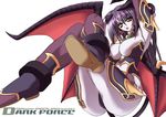  astaroth_(shinrabanshou) black_sclera boots breasts demon_girl horns large_breasts miyane_aki_(radical_dash) pointy_ears purple_footwear red_wings shinrabanshou solo tail thighhighs wings 