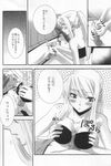  1girl bar_censor breasts censored doujinshi edward_elric fullmetal_alchemist greyscale hetero highres kitano_urara large_breasts long_hair monochrome paizuri penis winry_rockbell 