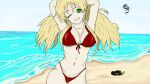  absurdres azur_lane beach bikini breasts highres hornet_(azur_lane) large_breasts non-web_source red_bikini swimsuit twintails 