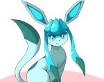  ambiguous_gender blue_body blue_eyes blue_fur eeveelution feral fur glaceon hebirin looking_at_viewer nintendo pok&eacute;mon pok&eacute;mon_(species) simple_background smile solo video_games white_background 