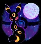  colored_sclera full_moon looking_at_viewer moon no_humans pokemon pokemon_(creature) red_sclera signature sitting solo sui_(suizilla) umbreon 