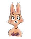  anthro bust_portrait canid canine clothing diane_foxington dreamworks dress female fox fur hi_res jewelry looking_at_viewer malsuk mammal necklace orange_body orange_fur portrait simple_background smile solo the_bad_guys white_background 