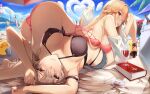  ? amagi_(azur_lane) anchor_earrings arm_strap ayanami_(azur_lane) azur_lane backless_swimsuit beach beach_volleyball bible bikini blonde_hair book brown_bikini cloud commission criss-cross_halter cup cutoff_jeans cutoffs drinking_glass earrings gainoob halterneck highleg highleg_bikini highleg_swimsuit javelin_(azur_lane) javelin_(beach_picnic!)_(azur_lane) jean_bart_(azur_lane) jean_bart_(private_apres_midi)_(azur_lane) jewelry light_brown_hair manjuu_(azur_lane) micro_shorts multiple_girls multiple_straps one-piece_swimsuit pink_swimsuit red_eyes richelieu_(azur_lane) richelieu_(fleuron_of_the_waves)_(azur_lane) shorts siblings side-tie_swimsuit sisters spoken_question_mark swimsuit wine_glass z23_(azur_lane) z23_(breezy_doubles)_(azur_lane) 