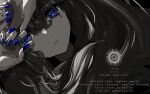  1girl blue_eyes blue_nails blue_theme character_age closed_mouth eye_focus fingernails hands_up height long_hair looking_at_viewer monochrome nail_polish narue original solo spot_color 
