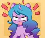  absurd_res angry blue_hair equid equine female feral hair hasbro hi_res horn izzy_moonbow_(mlp) kittyrosie long_hair mammal mlp_g5 my_little_pony open_mouth purple_body signature solo unicorn 