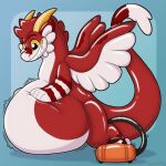 animate_inanimate blush dragon feathered_wings feathers hi_res inflatable inflation living_inflatable permagrin pool_toy symrea wings