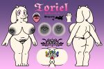 &lt;3 absurd_res anthro anus big_breasts big_butt bovid breasts butt caprine female fur genital_tattoo genitals goat grey_nipples heart_tattoo hi_res horn mammal nipple_tattoo nipples nude piercing pink_eyes purple_piercing pussy pussy_shot queen_susie solo tattoo thick_thighs tongue tongue_out tongue_piercing toriel undertale_(series) white_body white_fur womb_tattoo