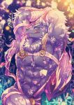 abs anthro armor bathym bulge canid canine canis confetti demon fur harness hi_res horn leather leather_harness leather_strap licking licking_lips lifewonders male mammal muscular muscular_anthro muscular_male navel nipples pecs purple_body purple_fur smile solo straps straps_across_chest tokyo_afterschool_summoners tongue tongue_out unconvincing_armor wolf zinpatink_s