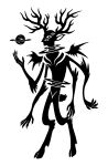 2015 2_horns 2_toes 4_arms 5_claws 5_fingers alternate_form alternate_species animal_humanoid antlers arm_tuft back_wings big_ears black_and_white claws cloven_hooves deer deer_humanoid deity digital_drawing_(artwork) digital_media_(artwork) elbow_tuft feet finger_claws fingers front_view full-length_portrait hi_res hooves horn humanoid humanoidized knee_tuft leg_tuft male mammal mammal_humanoid monochrome multi_arm multi_eye multi_limb planet planet_rings portrait prick_ears pupils saturn_(planet) scp-2845 scp_foundation scut_tail short_tail silhouette simple_background solo sunnyclockwork tail three-quarter_view toes tuft unguligrade white_background winged_humanoid wings