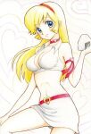  1girl armband blonde_hair blue_eyes blush breasts choker cleavage cof2toto colored_pencil_(medium) cutie_honey cutie_honey_(character) hairband heart jewelry kisaragi_honey looking_at_viewer medium_breasts nagai_gou_(style) re:_cutie_honey traditional_media 