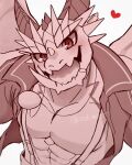 &lt;3 abs anthro bare_chest blush dragon hi_res horn lifewonders looking_at_viewer male muscular muscular_anthro muscular_male ophion pecs smile solo sskmpst suspenders tokyo_afterschool_summoners wings