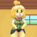 absurd_res animal_crossing anthro canid canine canis chibi clothing domestic_dog female hi_res isabelle_(animal_crossing) k-cxvii mammal nintendo panties solo underwear