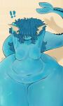 anthro blue_body blue_hair blue_skin bottom_heavy breasts eeveelution facial_fin female fin generation_1_pokemon hair hair_over_eyes hi_res long_hair nintendo nude overweight overweight_anthro overweight_female pokemon pokemon_(species) solo tail tail_fin thick_thighs tideripples vaporeon wide_hips