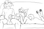  anthro black-kitten breasts brother brother_and_sister duo felid feline female fur genitals hair hi_res lynx male mammal masturbation monochrome nude penile penile_masturbation sebastien_(black-kitten) serah_(black-kitten) sibling sister teenager twins young 