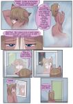  2015 anthro babystar biped comic detailed_background dialogue duo english_text female fur gem_(babystar) hair hi_res male mammal mirror rodent sciurid standing text 