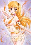  1girl armband blonde_hair blue_eyes breasts choker cleavage cof2toto cutie_honey cutie_honey_(character) hairband heart henshin jewelry kisaragi_honey looking_at_viewer medium_breasts nagai_gou_(style) torn_clothes traditional_media 