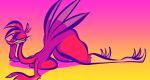  2022 absurd_res all_fours anthro ass_up avian banjo-kazooie beak blue_eyes breast_squish breasts breegull feathers female gradient_background hi_res kazooie looking_at_viewer nude rareware red_body red_feathers side_view simple_background solo squish tail_feathers talons thick_thighs tooni-pi video_games winged_arms wings 