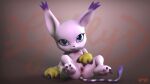 3d_(artwork) anthro bandai_namco digimon digimon_(species) digital_media_(artwork) felid feline female feral gatomon genitals gibly hi_res humanoid longtail mammal presenting pussy solo spread_pussy spreading