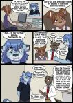  2015 anthro babystar biped clothing comic detailed_background dialogue english_text female fur gem_(babystar) group hair hi_res male mammal necktie rodent sciurid shirt standing text topwear 