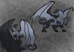 absurd_res armor black_body black_scales broodmother concept_art dragon duo female feral grey_body grey_scales hi_res horn male omeradrae onyx_(gem) osuk scales secrets_of_uncrom uncrom visha yenocwolf