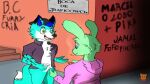  anthro canid canine canis drug_selling drugs fan_character feral fur humanoid justinnovato lagomorph leporid male mammal rabbit selling tattoo wolf 