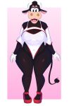 absurd_res anthro belly boolishclara bovid bovine breasts cattle clarabelle_cow clothing disney female footwear hi_res high_heels mammal smile thick thick_thighs wide_hips