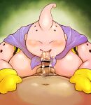 absurd_res alien balls belly chiro_(artist) dragon_ball dragon_ball_z duo erection fellatio first_person_view genitals hi_res human licking majin majin_buu male male/male mammal moobs oral overweight penile penis penis_lick pink_body pov_blowjob pubes sex tongue tongue_out