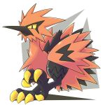  ambiguous_gender black_body black_eyes chaba feral galarian_moltres grey_background hi_res legendary_pok&eacute;mon looking_down_at_viewer moltres multicolored_body nintendo pok&eacute;mon pok&eacute;mon_(species) red_body regional_form_(pok&eacute;mon) simple_background solo two_tone_body video_games white_background yellow_eyes 