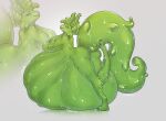 anthro belly big_belly big_tail cmitchell female green_body green_eyes green_skin hi_res long_ears mammal rodent sciurid slime solo tail tree_squirrel vore