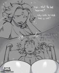 black_and_white breasts butt comic duo herm hi_res human humanoid intersex male mammal monochrome solo_focus surprise surprised_expression the_dreamweaver_(ze_blackball.d) waking_up ze_blackball.d