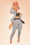 absurd_res anthro barefoot canid canine clothing diane_foxington dreamworks eyewear feet female fox glasses hi_res looking_at_viewer mammal paws soda_uyu solo suit the_bad_guys 