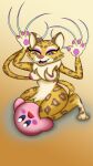  anthro blush breasts cheetah clawroline claws duo felid feline female fur group hi_res intersex intersex/female itzimiau kirby kirby_(series) kirby_and_the_forgotten_land leopard makeup mammal nintendo nipples nude open_mouth pantherine pink_body simple_background sketch spots thick_thighs video_games wide_hips 