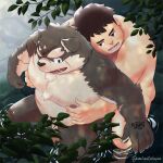  1:1 2022 anal anal_penetration anthro anthro_penetrated balls belly brown_body brown_fur brown_hair canid canine canis chest_tuft chubby_protagonist_(tas) claws cute_fangs digital_drawing_(artwork) digital_media_(artwork) domestic_dog duo embrace eyebrows finger_claws from_behind_position fur fur_markings genitals hair hug hugging_from_behind human human_on_anthro human_penetrating human_penetrating_anthro humanoid_genitalia humanoid_penis inner_ear_fluff interspecies lifewonders male male/male mammal markings moobs moritaka multicolored_body multicolored_fur nipples nude omochiwotakusan open_mouth outside overweight partially_submerged pawpads penetration penis plant scar sex signature standing standing_in_water standing_sex tan_body tan_fur tattoo thick_eyebrows tokyo_afterschool_summoners tuft two_tone_body two_tone_fur video_games water 