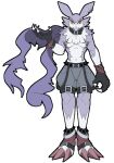  anklet anthro bandai_namco bottomwear claws clothing digimon digimon_(species) fur gloves grey_body grey_fur handwear jewelry legband male pecs scarf shorts solo spiked_anklet spiked_legband spikes strabimon sunnyvale yellow_eyes 