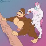  abs absurd_res anal anal_penetration anthro ape biceps big_muscles bodily_fluids brown_body brown_fur clothed clothing digital_media_(artwork) donkey_kong_(character) donkey_kong_(series) duo equid equine erection fence fur genital_fluids genitals gorilla hair haplorhine hi_res hooves horn humanoid_genitalia humanoid_penis larger_male male male/male male_penetrated male_penetrating male_penetrating_male mammal muscular muscular_anthro muscular_male necktie nintendo nipples nude open_mouth partially_clothed pecs penetration penis pink_hair precum primate sex simple_background size_difference small_dom_big_sub smaller_male smile standing unibro_pi unibro_pi_(character) unicorn video_games white_body white_fur 