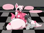 animatronic anthro big_breasts black_body breasts canid canine duo english_text female five_nights_at_freddy&#039;s five_nights_at_freddy&#039;s_2 fox generation_3_pokemon genitals hi_res larger_female machine male male/female mammal mangle_(fnaf) nintendo penis pink_body pokemon pokemon_(species) poochyena pussy robot scottgames size_difference smaller_male sprigatitoartz text thick_thighs