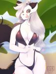 absurd_res anthro beach big_breasts bikini bra breasts butt canid canine canis clothed clothing female hellboss helluva_boss hi_res invalid_tag looking_at_viewer loona_(helluva_boss) mammal moon panties ritios solo swimwear underwear wolf