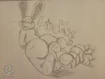 absurd_res animatronic big_butt butt cloudshywolf dark_deception drawing feet foot_fetish foot_focus hi_res lagomorph leporid line_art lucky_the_rabbit machine male mammal pawpads rabbit robot shaded sketch sketch_page solo watermark