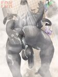  2022 anthro anus arm_hair backsack balls bent_over big_anus big_balls big_butt big_muscles big_penis body_hair butt butt_focus butt_hair chest_hair dialogue elephant elephantid english_text erection faceless_character faceless_male foreskin gaping gaping_anus genitals growling hand_on_butt hi_res horn humanoid_genitalia humanoid_hands humanoid_penis inside jessimutt loofah low-angle_view male mammal mature_anthro mature_male muscular muscular_anthro muscular_male nails nipples nude pecs penis perineum proboscidean rear_view shower showering soap solo spread_anus spread_butt spreading standing steam suds text thick_thighs trunk water watermark wet wet_body 