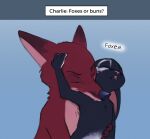  2022 anthro anthro_on_anthro ask_blog blue_background canid canine charlie_(s1m) digital_media_(artwork) disney english_text fox hi_res lagomorph leporid male male/male mammal nick_wilde open_mouth pink_nose rabbit red_fox s1m simple_background text zootopia 