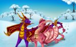 2010 2_horns activision aged_up dated digital_media_(artwork) dragon duo ember_(spyro) female feral horn jewelry male multi_horn mythological_creature mythological_scalie mythology plant scalie snow spyro spyro_the_dragon tail the_legend_of_spyro thiscrispykat tree wings winter