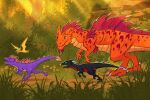 2024 activision age_difference cynder dated digital_media_(artwork) dinosaur dromaeosaurid female flying grass group hi_res ignitus male plant pterodactylus pterosaur reptile running scalie sparx spyro spyro_the_dragon tail teeth the_legend_of_spyro theropod tree trio tyrannosaurid tyrannosauroid tyrannosaurus tyrannosaurus_rex xannador