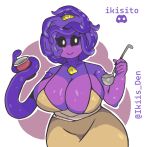 absurd_res big_breasts breasts female hair hi_res huge_breasts huge_thighs humanoid ikiis monster_prom purple_body purple_hair solo tentacles thick_thighs zoe_z&#039;gord