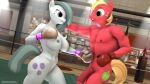  3d_(artwork) absurd_res animal_genitalia animal_penis anthro anthrofied big_macintosh_(mlp) boxing boxing_gloves breasts clothing cutie_mark darkflash23 digital_media_(artwork) duo equid equine equine_penis female fighting_ring freckles friendship_is_magic genitals green_eyes grey_body grey_skin handwear hasbro hi_res lips male mammal marble_pie_(mlp) my_little_pony nude open_mouth penis purple_eyes pussy red_body red_skin source_filmmaker sport thick_thighs wide_hips 